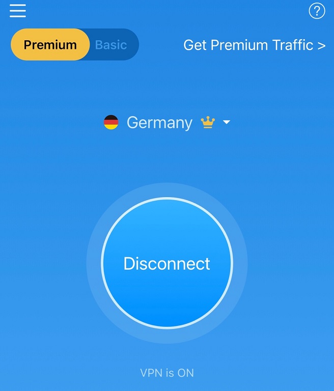 vpn connected with a german ip